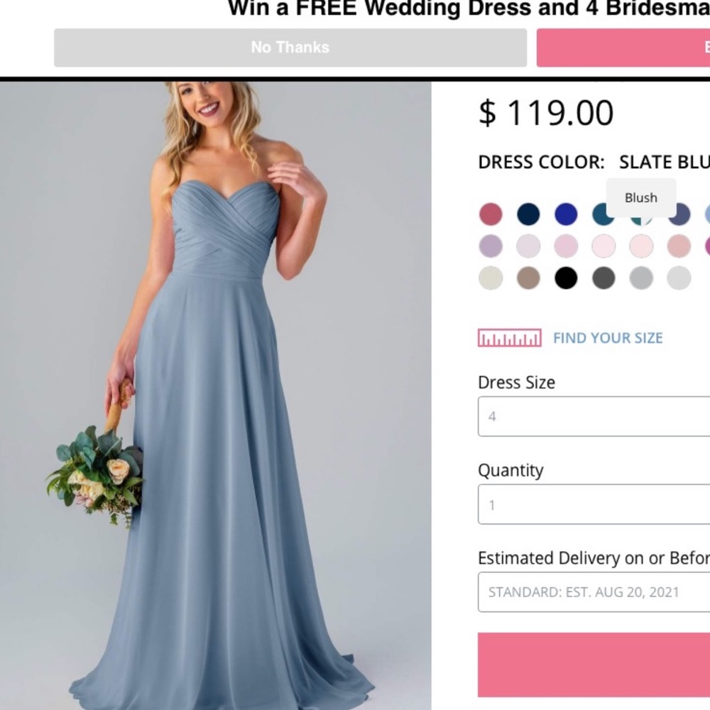 bridesmaid dress in slate blue! worn once!